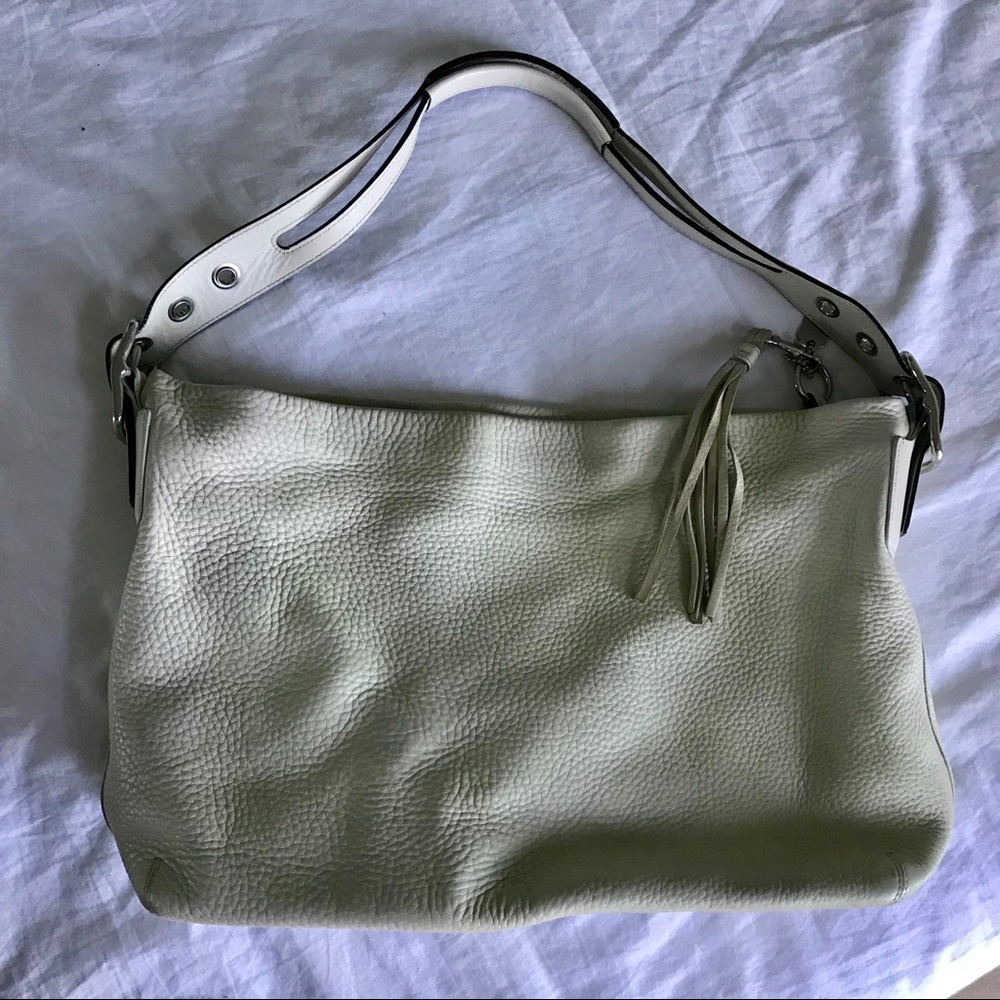 SOLD Coach large leather shoulder bag